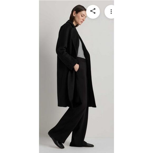 Quince Italian Wool Cashmere Double-Breasted Slouch Coat Size S NWT - Picture 3 of 4